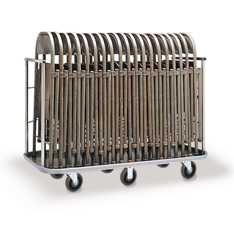 Stainless trash cart carrying chairs