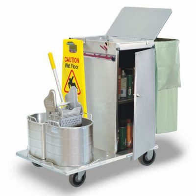 C30-08E Mini Non-Folding Cleaning Cart with Double Tanks