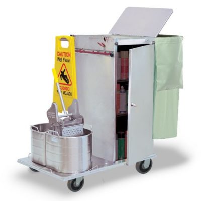C36-08E Standard Non-Folding Cleaning Cart with Double Tanks