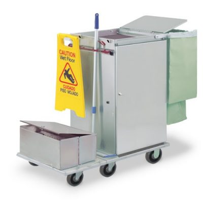 F2436-LST2E Super-Wide Folding Cart with Two Locking Microfiber Tubs