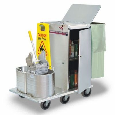 F30-08E Mini Folding Cleaning Cart with Double Tanks