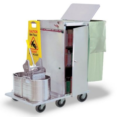 F36-08E Standard Folding Cleaning Cart with Double Tanks