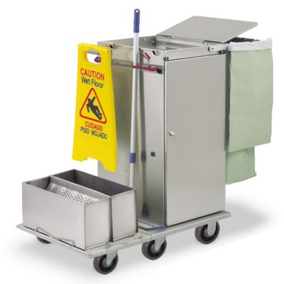 F36-MST2E Standard Folding Cart with Two Microfiber Tubs